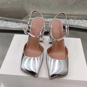 Sandalias Mary Jane de punta cuadrada con diamantes de imitación para mujer, zapatos de satén de ajuste <span class=keywords><strong>ancho</strong></span> para fiesta de banquete, colores caramelo, 45 - Product Image 3