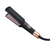 Alat Catok Rambut Hitam dan Rose Gold dengan Layar LED Digital dan Sakelar Pengunci untuk Gelombang Bergelombang yang Tebal