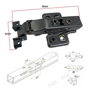 Charnières à clipser dissimulées réglables 3D à fermeture amortie pour portes en verre à cadre en acier, pour cuisine et salon - Product Image 3