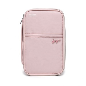 Bán Buôn Xách Tay Thuận Tiện Không Thấm Nước Polyester RFID Khối Du Lịch Vé Hộ Chiếu Ví - Product Image 1
