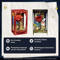 CuteBee The Little Prince Kit Rumah Miniatur DIY Berlisensi Resmi My One and Only Rose dengan Lampu LED