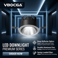 Plafonnier LED moderne en aluminium pour intérieur, anti-éblouissement, COB blanc chaud, encastré et orientable, idéal pour projets hôteliers 55 °   Downlight d'intérieur