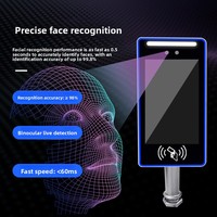 Sistema de Control de Acceso con Torniquete Digital, Reconocimiento Facial, Basado en Linux, Alimentado por USB, Cámara Dual, Tablet de 7 Pulgadas con Pantalla Dual