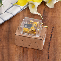 Mini cassette de musique acrylique à manivelle or printemps bricolage décoration ornements pour la maison