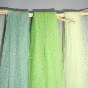 Tissu en tulle à paillettes holographiques en gros d'usine avec de gros et de petits points pour robes de <span class=keywords><strong>princesse</strong></span>, voiles, vêtements de scène - Product Image 4