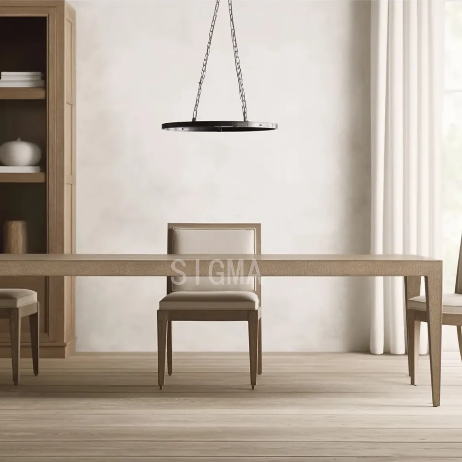Luxury Modern Solid Wood Dining Table Restaurant Home Dining Room Rectangular Extension Table Set