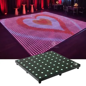 Tapis de danse vidéo LED RGB, panneau d'éclairage de carrelage pour piste de danse, fête de mariage