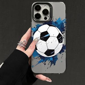 <span class=keywords><strong>Coque</strong></span> de téléphone Blue Splash Soccer Ball pour <span class=keywords><strong>iPhone</strong></span> 16/15/14/13/12 <span class=keywords><strong>Pro</strong></span> Max, <span class=keywords><strong>coque</strong></span> transparente antichoc en TPU, style Ins, pour les fans de football - Product Image 2