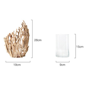 <span class=keywords><strong>Vase</strong></span> de décoration en <span class=keywords><strong>bois</strong></span> dérive naturel, fait à la main, dispositif en verre hydroponique pour décoration de maison - Product Image 3