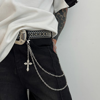 Chaîne de Taille Crâne Style Punk Sombre Homme, Chaîne pour Jean et Pantalon, Accessoires Hip-hop de Rue Personnalisés