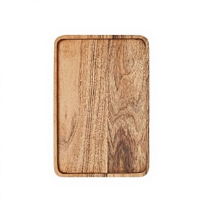Handmade Eco Friendly Real Acacia Wood Serving <b>Trays</b> Handles Custom Logo Print Dishwasher Microwave Safe Household Restaurant - Product Image 4