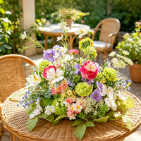 Centre de table en fleurs artificielles en soie au toucher réel, arrangement floral artificiel de luxe pour mariage, banquet, décoration de table à domicile