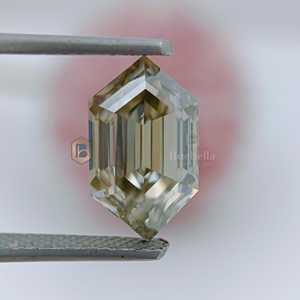 Amarillo pálido y blanco 20.0ct Joyería hecha a mano certificada Corte hexagonal 1.0ct Moissanite Diamante Suelto - Product Image 1