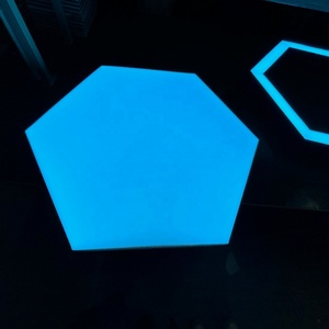 Modern <b>Silver</b> Finish Aluminum Honeycomb Hexagon LED Pendant <b>Lamp</b> Home Office-Easy Suspension Installation - Product Image 1