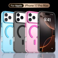 Coque de téléphone magnétique en acrylique pour 18 Pro Max avec effet peau de bonbon, finition mate semi-transparente, protection de haute qualité 2,0 mm