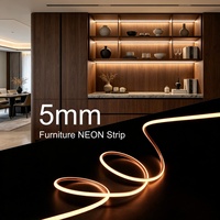 Bande LED néon flexible haut de gamme DC24V 5mm ultra-mince, étanche IP65, type dôme, diffuseur LED en silicone, pliable verticalement