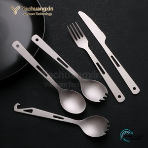Ensemble de cuillères pliables en acier inoxydable, pour le camping, la randonnée, l'extérieur, ustensiles de cuisine portables légers, 2 pièces - Product Image 6