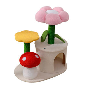 Fabrieksdirect Sisal Kattenklimrek in schattige stijl - Vier-seizoenen paddenstoelvormige krabpaal met springplatform, geïntegreerd voor katten - Product Image 6