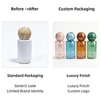Flacon pulvérisateur de parfum personnalisé avec bouchon sphérique, 100 ml, rechargeable, pour hydratation cutanée et maquillage