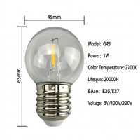 Ampoule LED G45 Économe en Énergie, Culot E26/E27, Étanche, Matériau PC, Température de Couleur Multiple, Lumière Ambiante Paysagère, Guirlande Lumineuse Fonctionnelle
