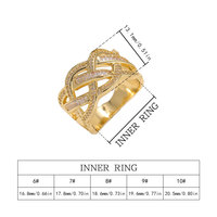 Bague élégante multi-couches plaquée or, motif géométrique torsadé creux, pour hommes et femmes, bijoux de mode en gros