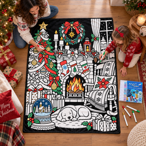 Wholesale <b>Christmas</b> DIY Coloring Flannel Blanket Rectangular Holiday Pattern Home Use Washable Graffiti Blanket for Bed - Product Image 5