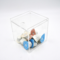 Transparenter Acryl Faltbarer Quadratischer Moderner Kaffeekapsel-Aufbewahrungswürfel Hochwertige Organizer-Box für Cafés und Büros