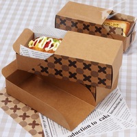 Barquettes à hot-dogs en papier kraft écologiques, boîtes à corn-dogs et contenants à gaufres bulle