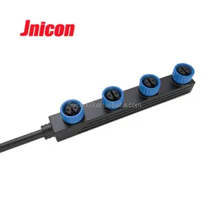 Jnicon IP68 M15 F Y Tipo parafuso de bloqueio Cabo de fio impermeável Conector Power LED Street Light Connector