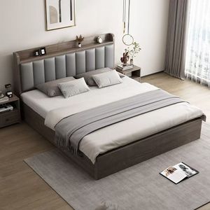 Cost Effective Eco-Friendly Custom Made Single/Double Solid Wood Bed Modern <b>Small</b> Apartment Hotel Bedroom Commercial Use Love - Product Image 4