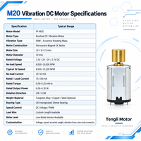 Moteur à vibrations Tengli FF-M20 Mini ERM 1,5V à 3,7V, moteur micro-brossé à faible bruit pour manette VR, console de jeu portable