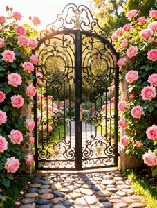 Puertas Automáticas Abatibles <span class=keywords><strong>de</strong></span> Diseño Moderno <span class=keywords><strong>para</strong></span> Jardín, Patio o Almacén, Fabricadas en China, <span class=keywords><strong>de</strong></span> Hierro Forjado y Fundido - Product Image 6