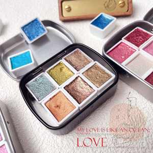 Poudre à ongles <span class=keywords><strong>holographique</strong></span> scintillante 6 couleurs 12ml, peinture <span class=keywords><strong>aquarelle</strong></span> solide avec finition métallique colorée, cadeaux pour femmes, peinture - Product Image 5