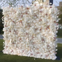 Panel Bunga Sutra Multi-warna Kualitas 5D Buatan Tangan Warna Putih Gading Dekorasi Dinding Mawar Buatan Modern Hunan Pernikahan