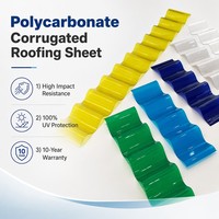 Panneaux de toiture en polycarbonate ondulé transparent, résistants aux chocs, ignifuges et isolants thermiquement, pour entrepôts et abris de voiture
