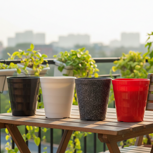 Modern OEM Color Speckled Plastic <b>Flower</b> <b>Pot</b> with Ripple Design for Indoor Green Plants Desktop Use <b>Large</b> Size - Product Image 4