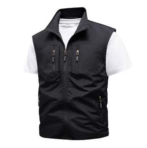 2025 वसंत नए पुरुषों के स्टैंड अप कॉलर कैजुअल मल्टी पॉकेट फिशिंग बनियान - Product Image 3