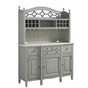 Armoire de rangement en bois massif de style rural américain et français <span class=keywords><strong>gris</strong></span> <span class=keywords><strong>buffet</strong></span> avec huche pour meubles de maison - Product Image 1