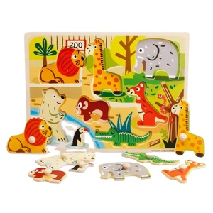 2024 personnalisé en bois dessin animé animal ABC puzzle conseil jouets Montessori bricolage pour enfants garçons et filles enfants apprentissage puzzles - Product Image 1