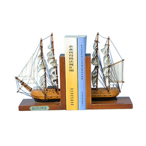 Mayflower <strong>Cutty</strong> Sark Wooden Boat Shaped Bookend Table Top Decor Desktop Holiday Gifts for Boy Maritime <strong>Vintage</strong> Furniture - Product Image 5