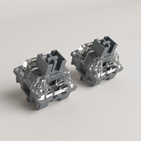 Interrupteurs Linéaires Akko V3 Silver Pro MX Style 40gf Pré-lubrifiés en Usine 5 Broches (Modifiable en 3 Broches) POM/PC/PA 45 Pièces/Boîte