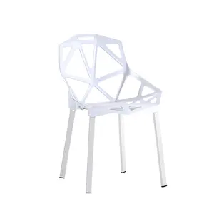 时尚镂空几何椅子创意简约商用塑料椅谈判办公餐椅
