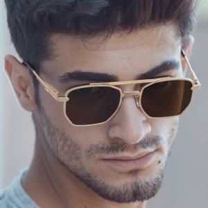 Lunettes de soleil carrées pour hommes KSL-98346, monture en métal, protection UV400, lunettes de soleil de mode pour l'extérieur, couleur noire - Product Image 1