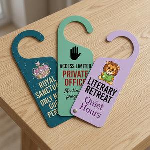 Custom Shape PVC <b>Door</b> Knob Hanger Printed Sign for Hotel Room Notification and Promotional Advertising - Product Image 3