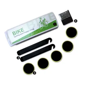 Bike Kit di Riparazione Piatto Pneumatico Colla-trasporto Patch di Riparazione Pneumatici Cucchiaio Cassetta Degli Attrezzi di Riparazione Bicicletta Set di Equitazione Attrezzature