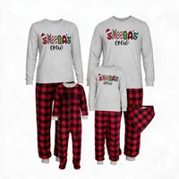 Ensemble de pyjamas de Noël personnalisés pour la famille, motif Santa's Crew, pantalon à carreaux Buffalo, vêtements de nuit pour parents, enfants et bébés, OEM