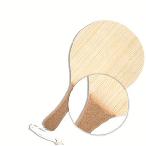 High Quality Sports Game Eco-friendly MDF Wooden Beach Paddle Ball Set Wooden <b>Table</b> Tennis Racket With Cork Handle - Product Image 4