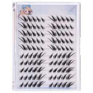 رموش LM Fox <span class=keywords><strong>Eye</strong></span> DIY ثلاثية الأبعاد منفوشة بالضغط على الرموش 8-16 وصلات رموش اصطناعية مخصصة لا تحتاج إلى رموش عنقودية - Product Image 2