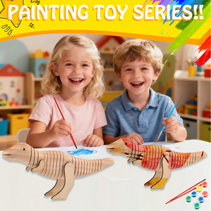 Bằng gỗ khủng long động vật nghệ thuật Deco sinh nhật trang trí nhà cho trẻ em mầm non - Product Image 3