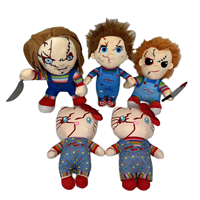 WOWEI Halloween Jouet en peluche brodé du Zhejiang, fait main, écologique, fantôme enfant Chucky, cadeaux fantaisie pour enfants